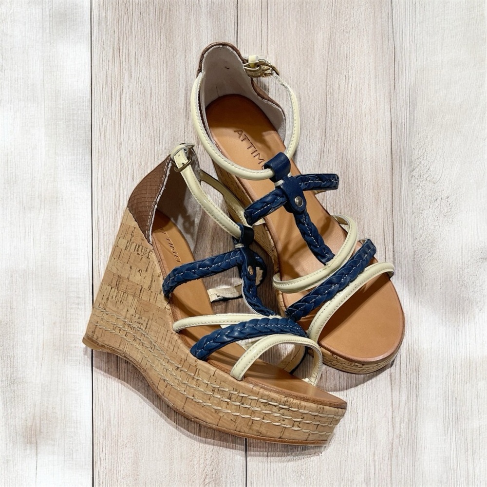 Attimo Woven Cork Wedge Sandals